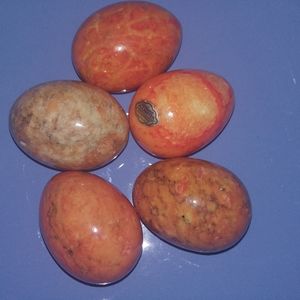 Alabaster Easter Eggs Handmade Italy Oranges